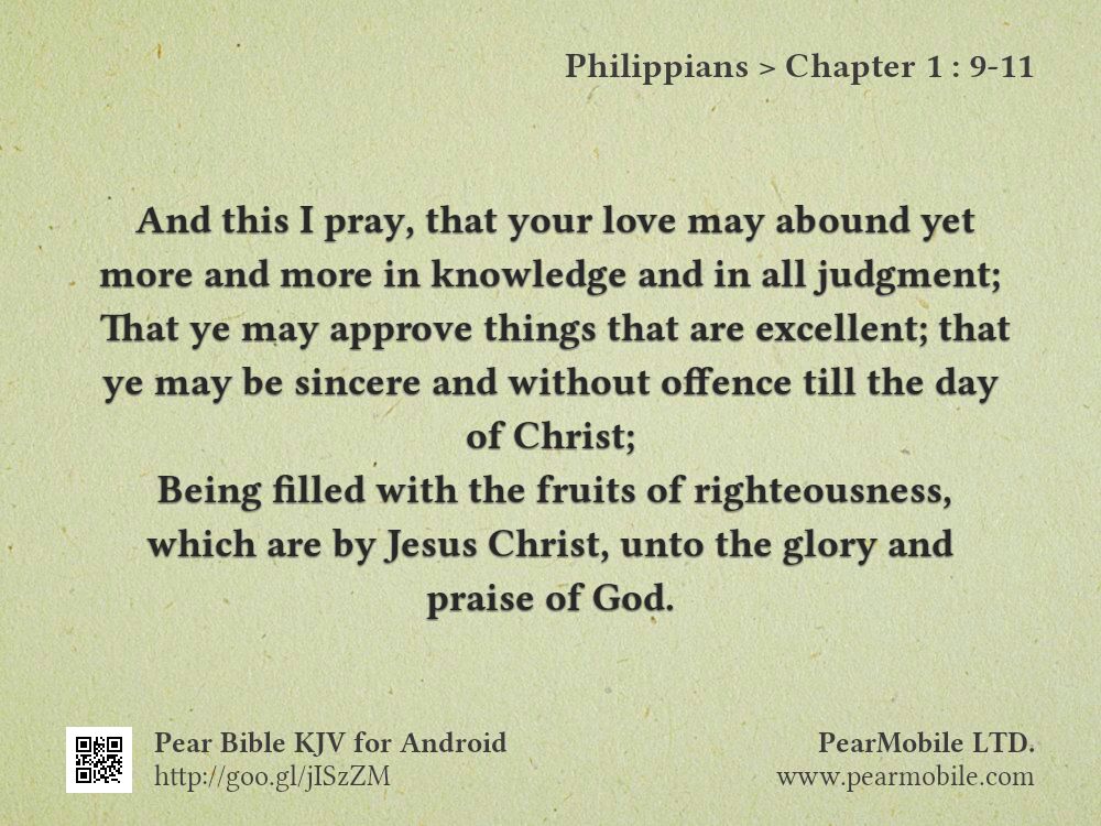Philippians, Chapter 1:9-11